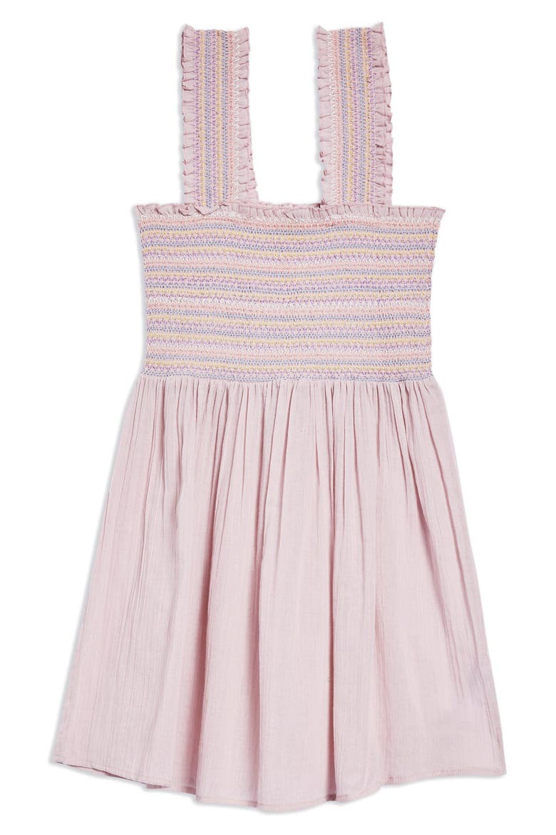 Smocked Mini Sundress, Alternate, color, PINK MULTI