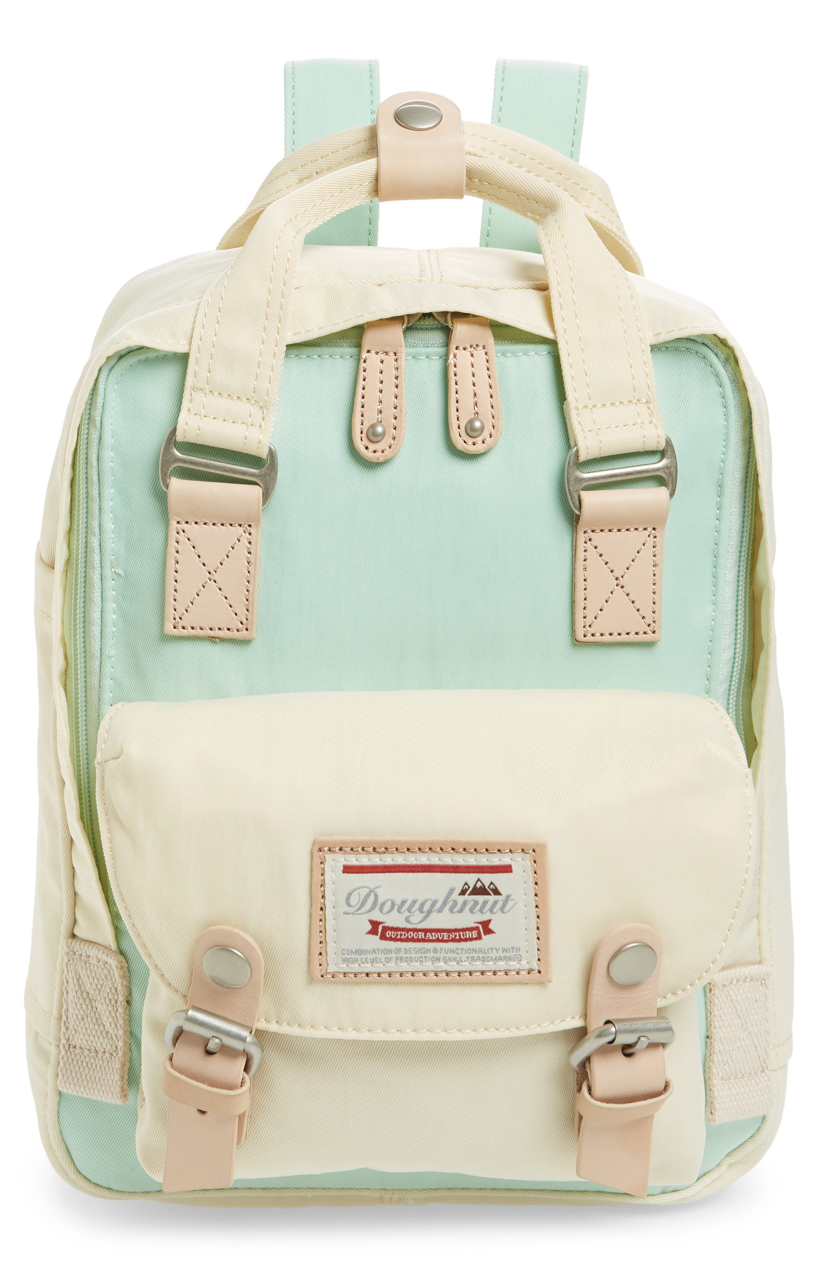 Doughnut Mini Macaroon Colorblock Water Resistant Backpack, Main, color, 