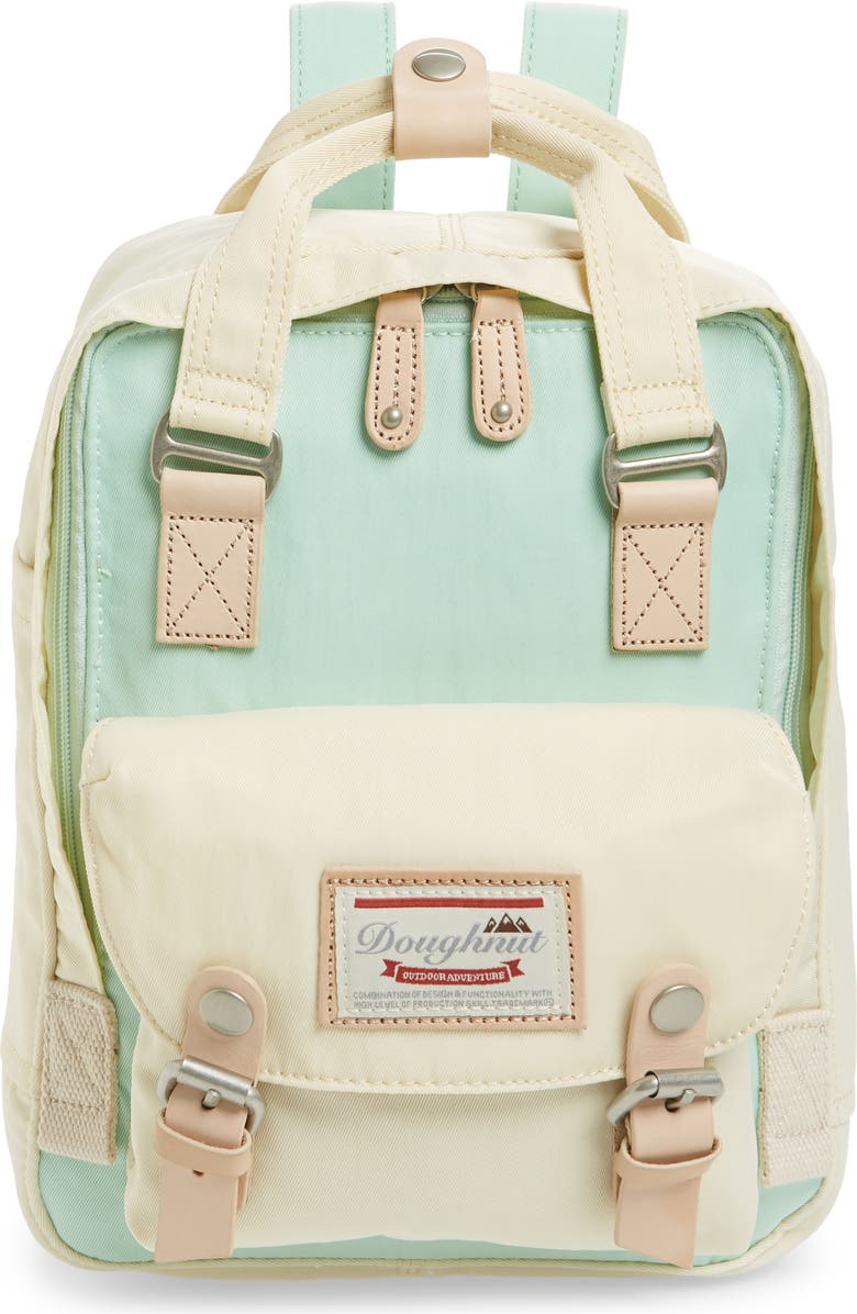 Doughnut Mini Macaroon Colorblock Water Resistant Backpack, Main, color,