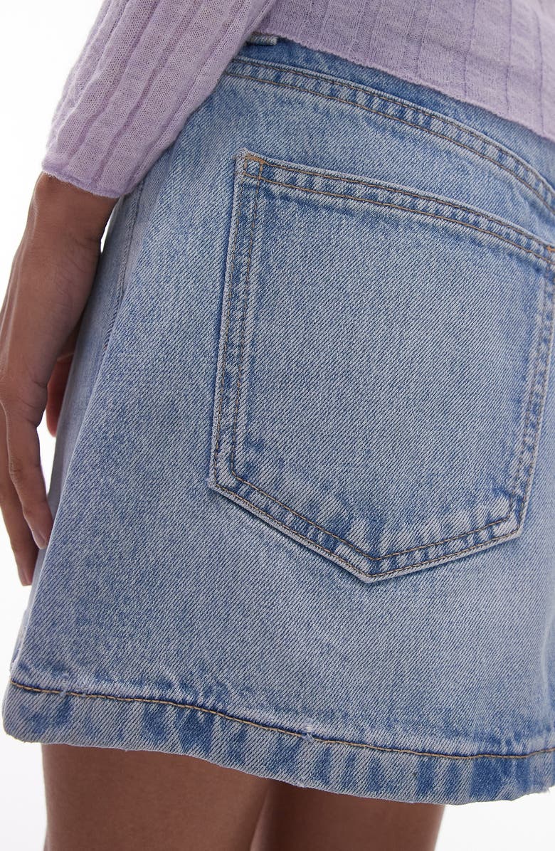 Topshop Denim Miniskirt, Alternate, color,