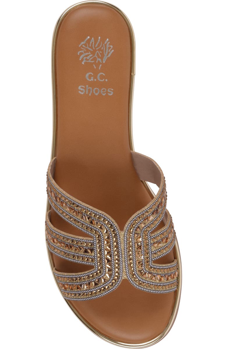 GC SHOES Clara Rhinestone Slide Sandal, Alternate, color, Gold