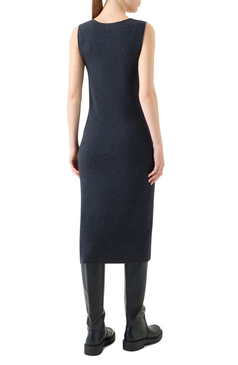 Akris punto Sleeveless Stretch Virgin Wool Tube Dress, Alternate, color, Charcoal