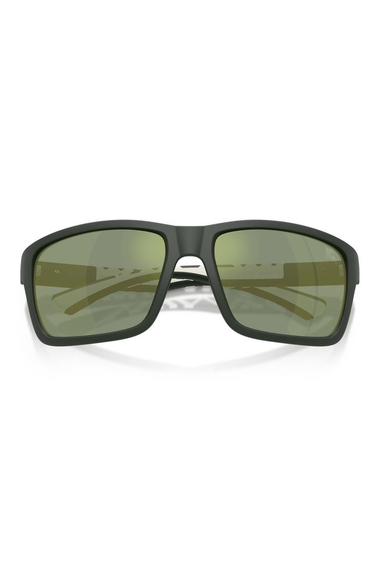 60mm Rectangle Sunglasses, Alternate, color, MATTE GREEN / GREEN PETROL