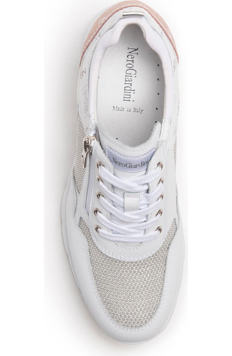 NeroGiardini Mixed Media Wedge Sneaker, Alternate, color,