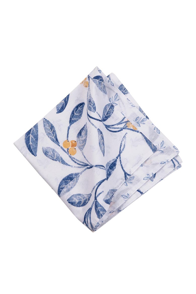 Laurelwood Leaf Botanical Vines Set of 6 Cloth Napkins, Alternate, color, Blue