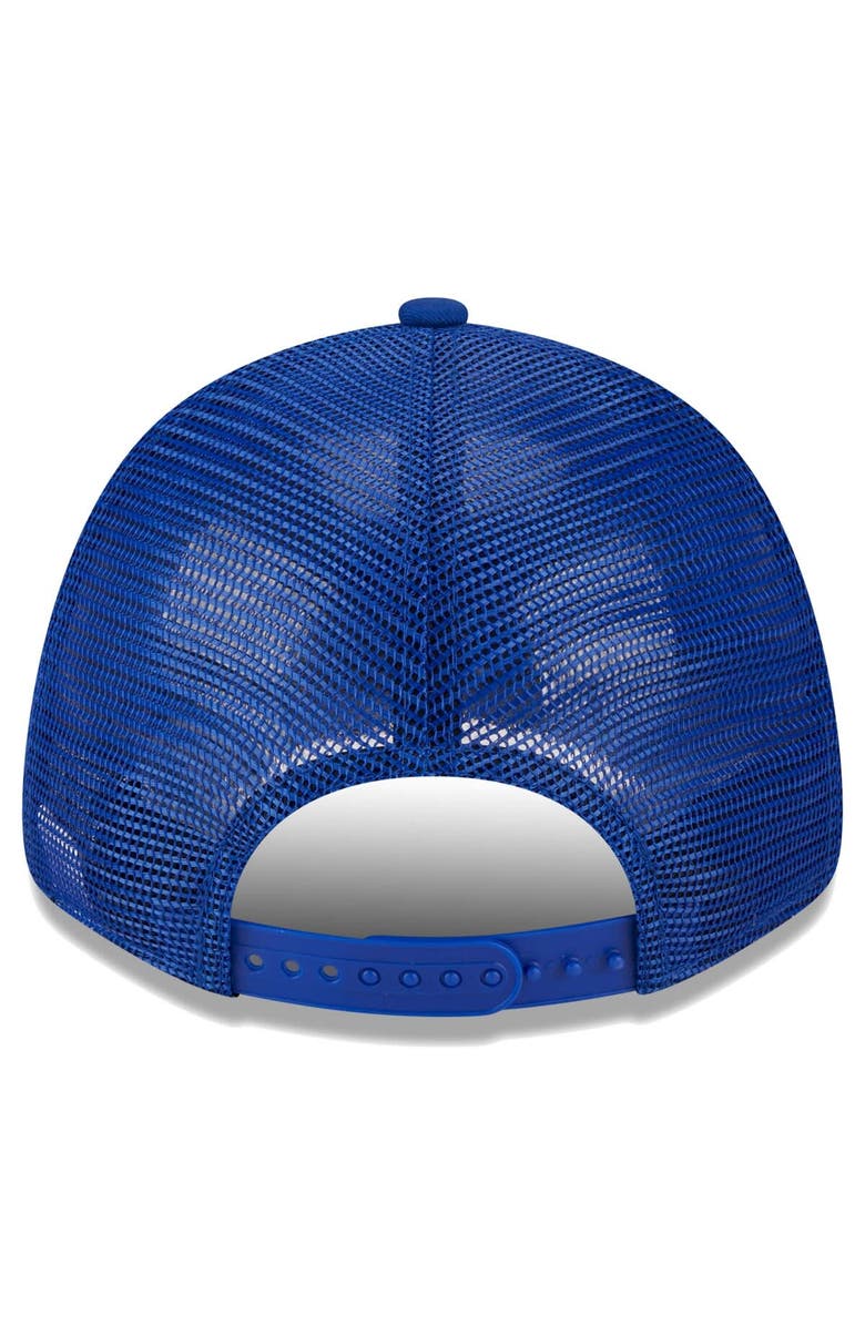 New Era Men's New Era  Royal Golden State Warriors Plate Oversized Patch Trucker 9FORTY Adjustable Hat, Alternate, color, Royal