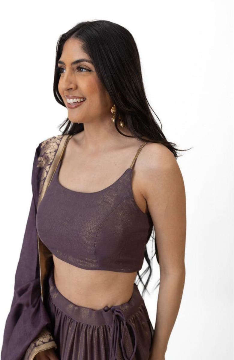 RAAS Gaia Tiered Lehenga Choli Set, Alternate, color, Brownish Purple