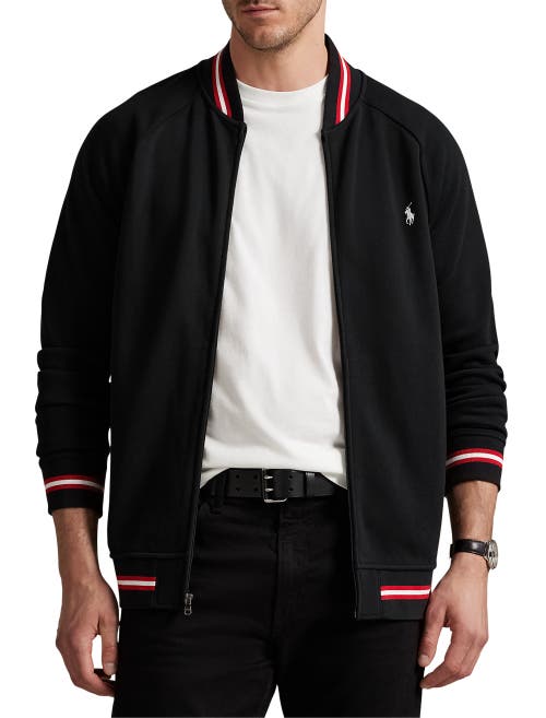 Polo Ralph Lauren Big & Tall Double-knit Mesh Bomber Jacket In Black