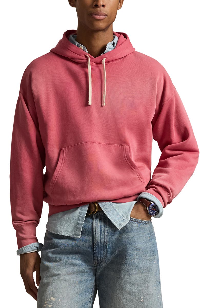 Polo Ralph Lauren Vintage Fit Cotton Fleece Hoodie, Main, color, Sunrise Red
