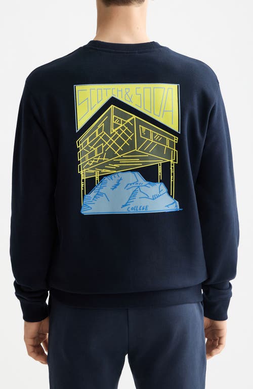 Scotch & Soda Artwork Logo Sweatshirt In Blue