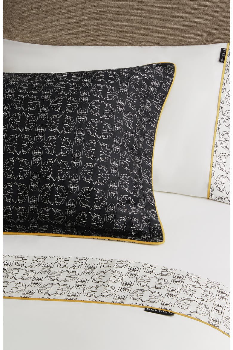 Swn Monogram Sheet Set, Alternate, color, Black & White