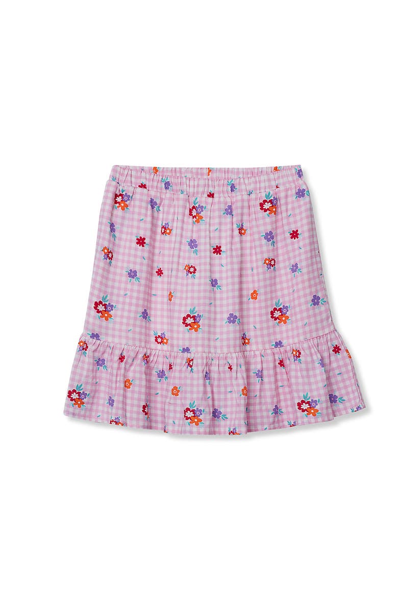 Girls Breezy Woven Skort, Alternate, color, Pink Gingham Floral