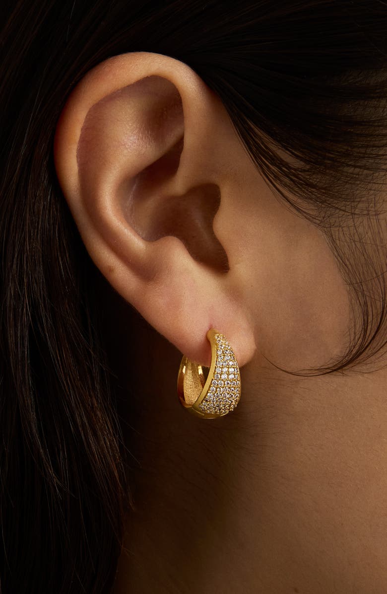 Dean Davidson Margaux Pavé Hoop Earrings, Alternate, color, White Topaz/ Gold