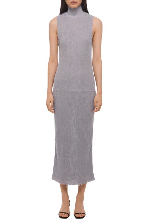 Mock Neck Sleeveless Maxi Sweater Dress