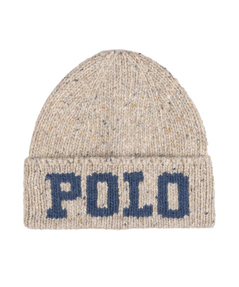 Knit Tweed Polo Beanie
