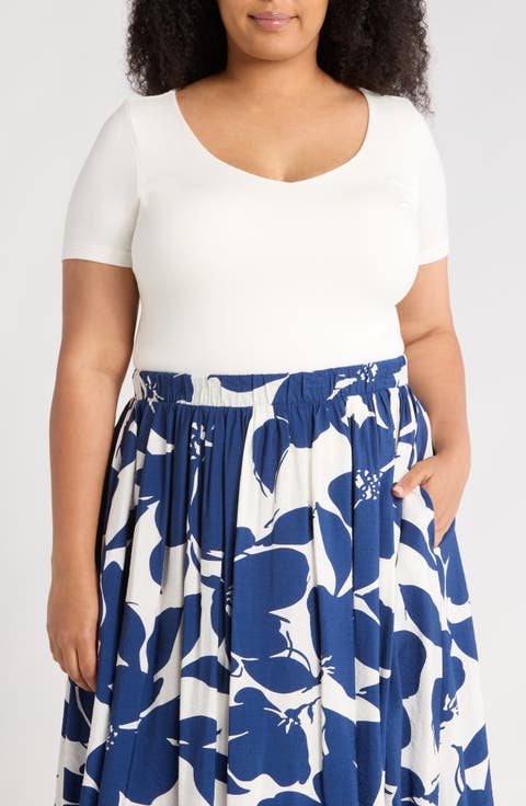 Scoop Neck Knit Top (Plus)