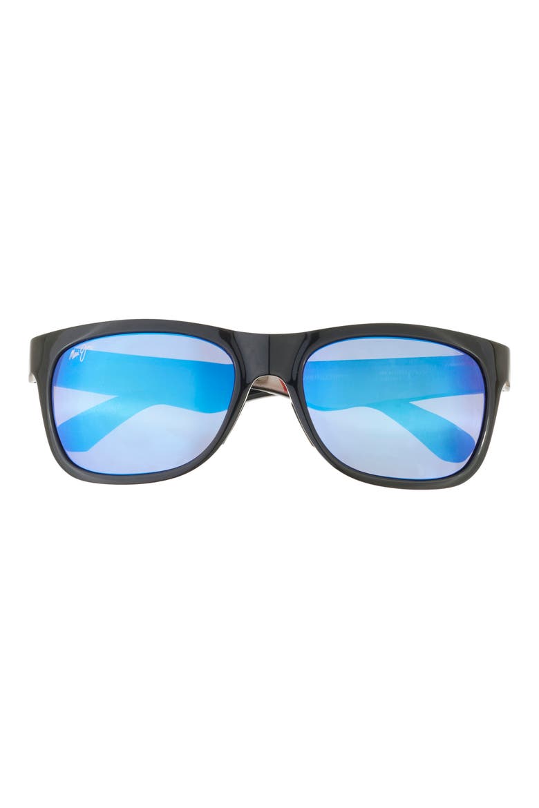 58mm Core Square Polarized Sunglasses, Main, color, BLACK BLACK BLUE