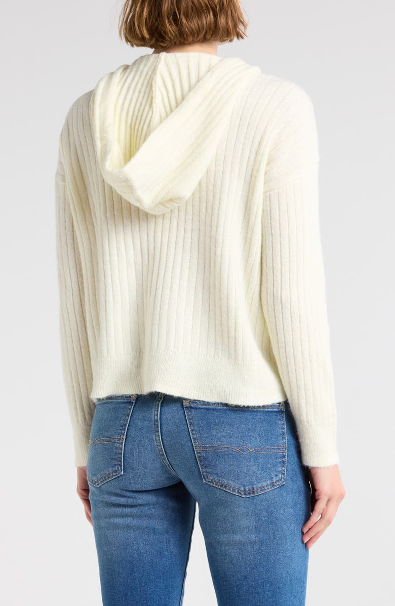 Lucky Brand Hooded Ribbed Sweater, Alternate, color, Marshmallow