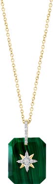 EFFY 14K Yellow Gold Malachite & Diamond Pendant Necklace