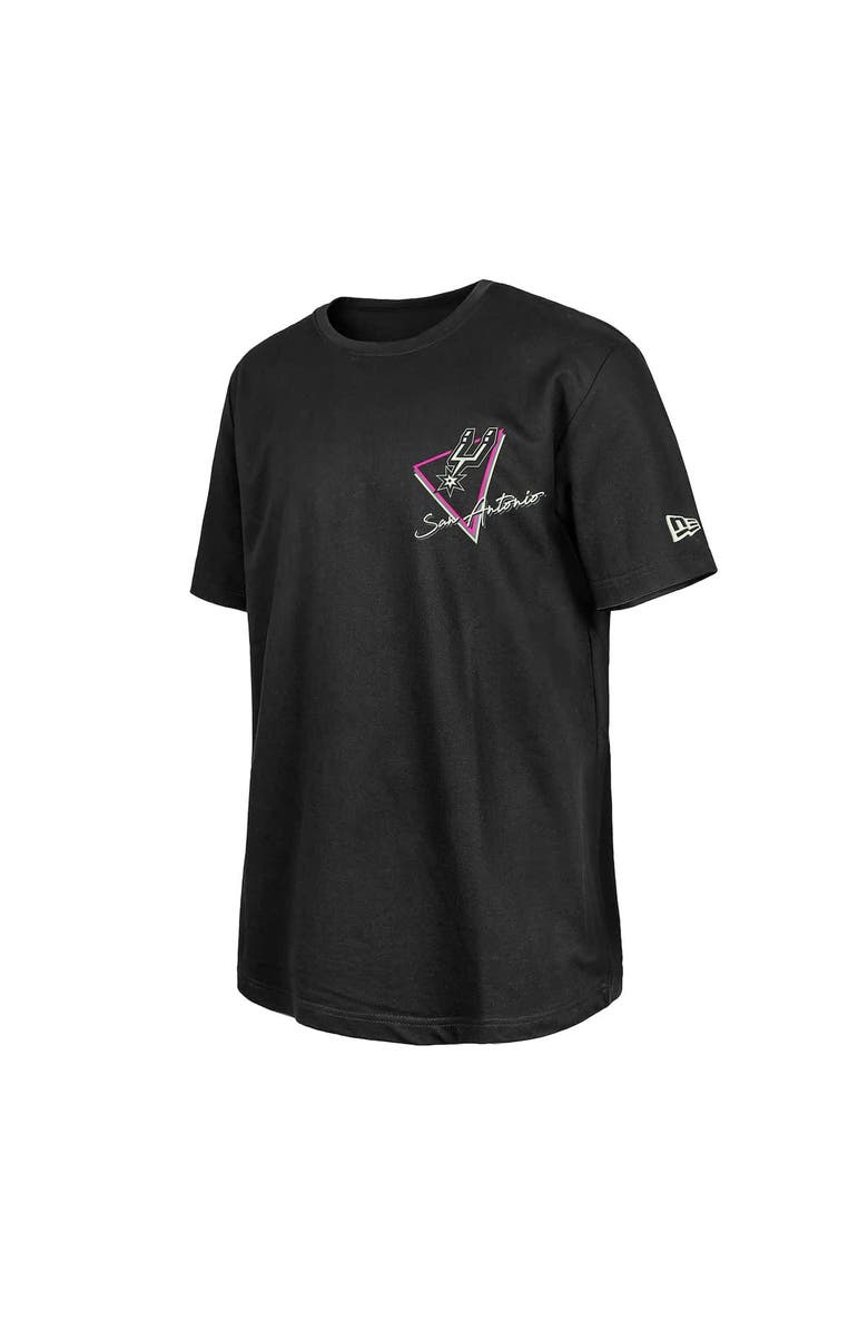 New Era Black San Antonio Spurs Glow-in-the-Dark T-Shirt, Alternate, color, 