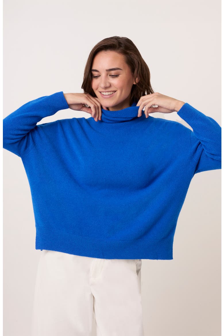 Slouchy Roll Neck Jumper, Alternate, color, Cobalt