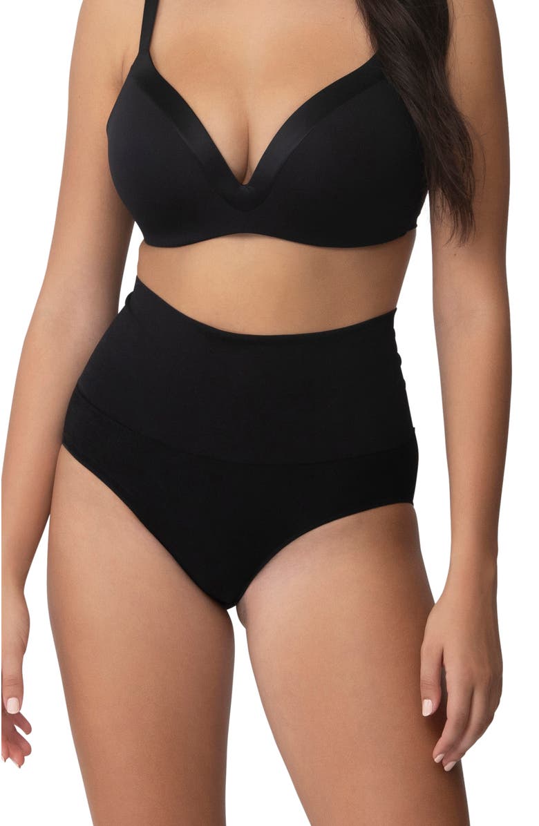 Underoutfit Smoothing At Waist Brief, Main, color, Black