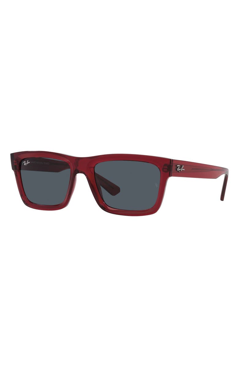 Ray-Ban Warren 54mm Rectangular Sunglasses, Alternate, color, Transparent Red