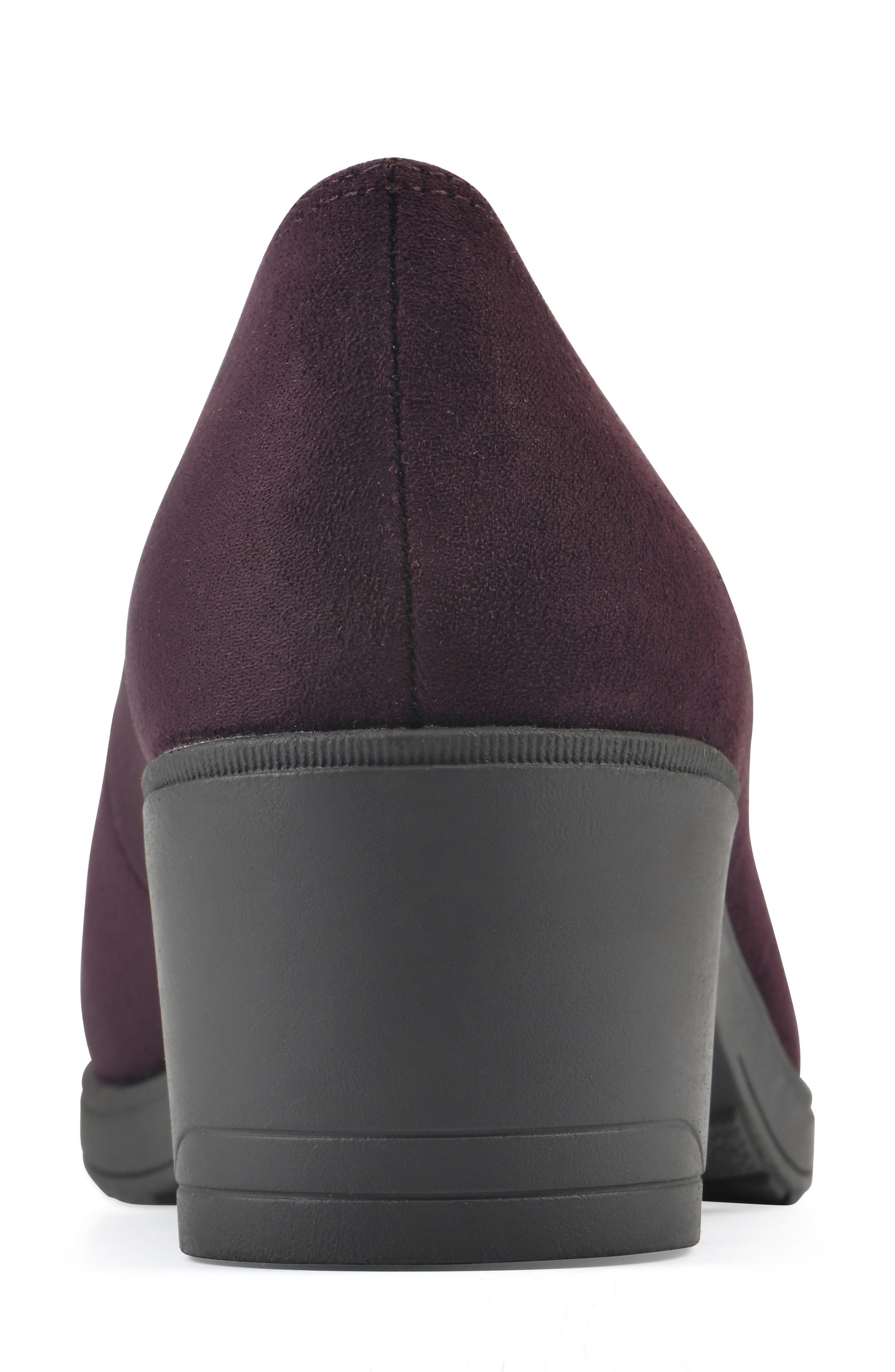 Hunton Block Heel Loafer Pump, Alternate, color, BURGUNDY SUEDETTE