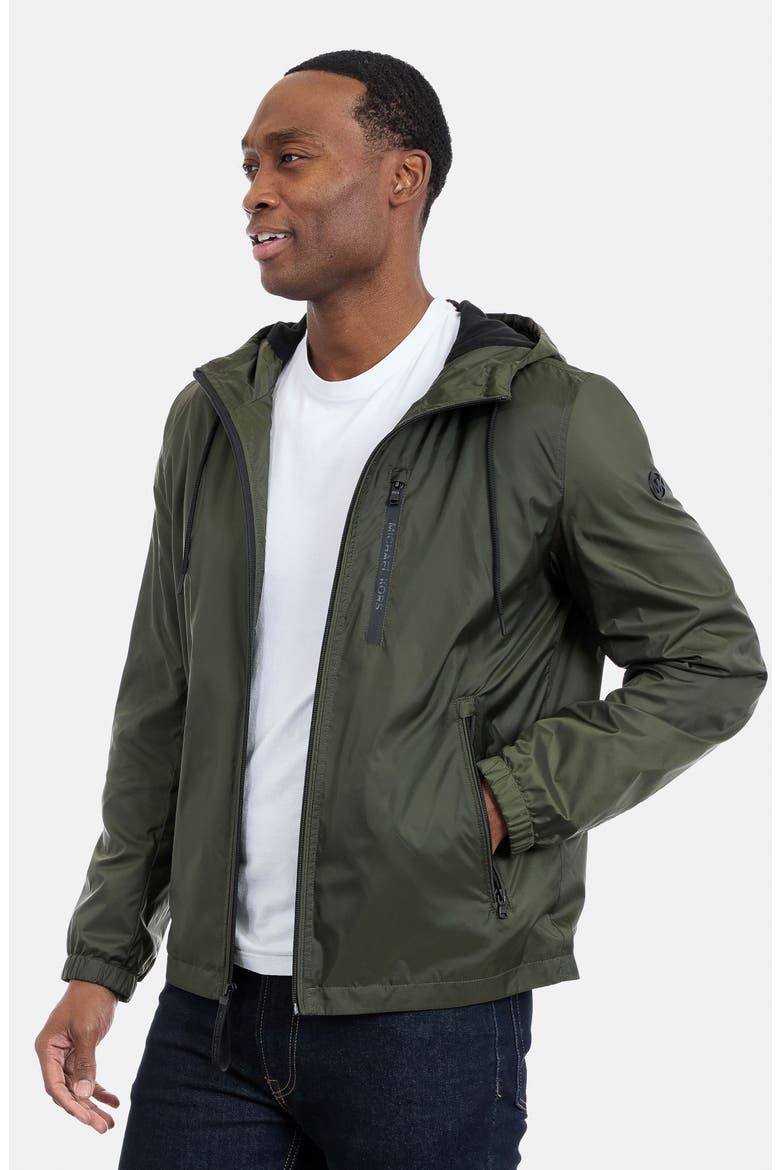 Hooded Windbreaker Jacket, Alternate, color, OLIVE