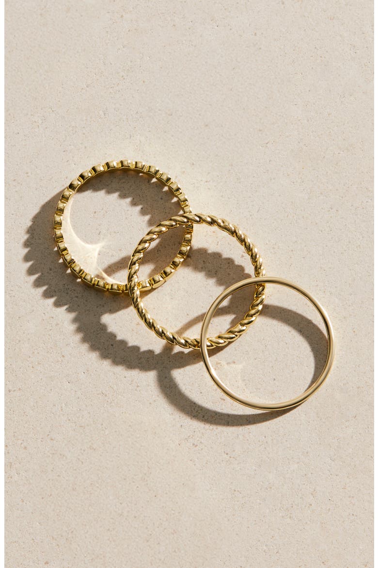 Adrianna Set of 3 Band Rings, Alternate, color, GOLD