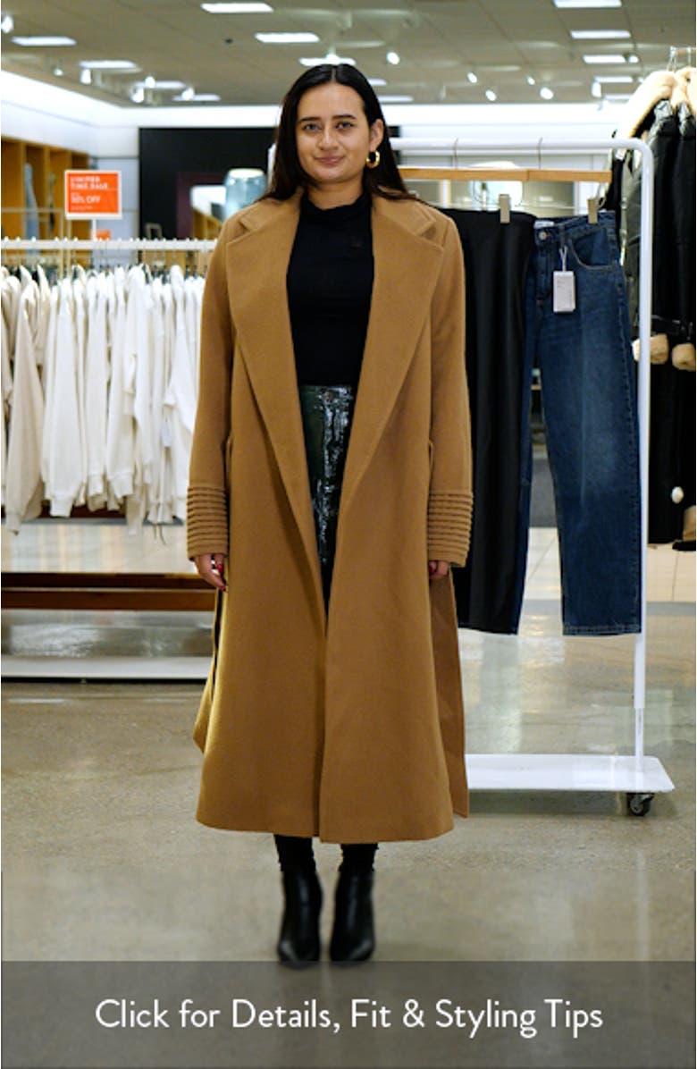 Belted Alpaca Blend Wrap Coat, sales video thumbnail