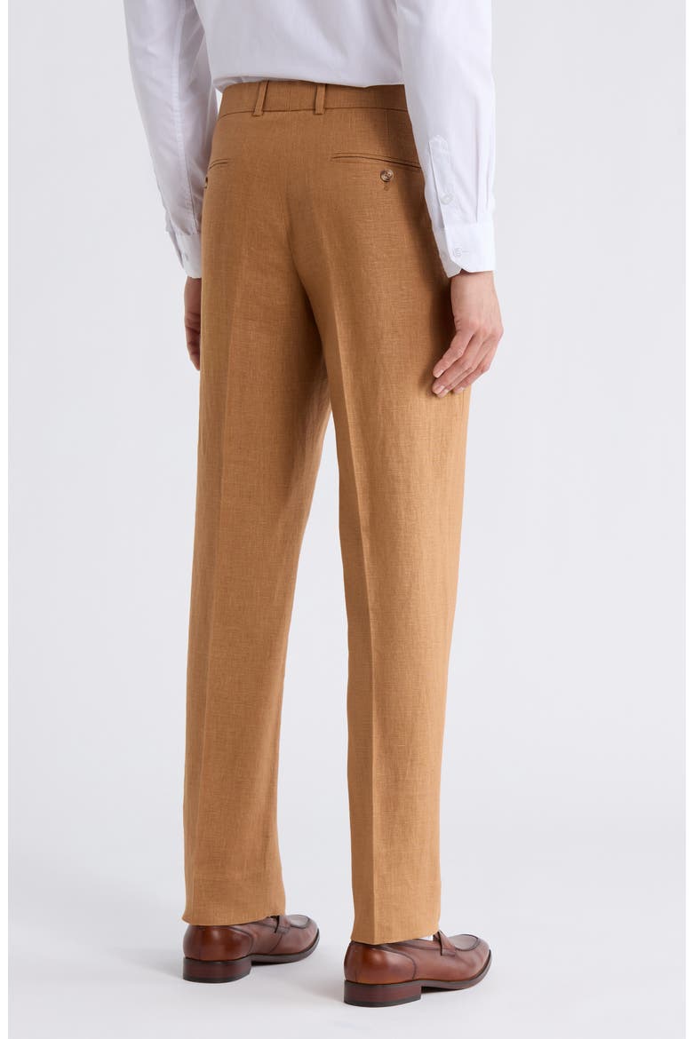 Linen Suit Separates Dress Pants, Alternate, color, BROWN SADDLE