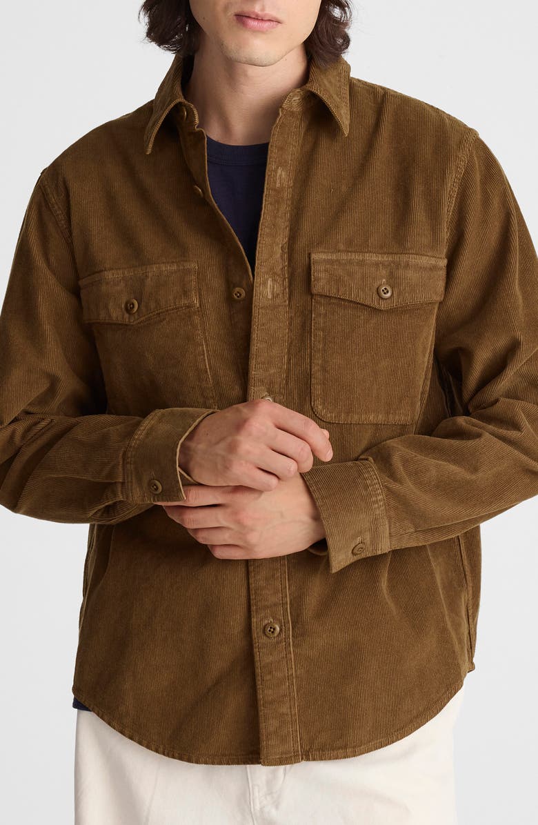 Madewell Corduroy Button-Up Work Shirt, Main, color, Woodland Brown