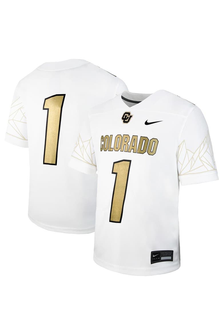 Toddler Nike #1 White Colorado Buffaloes Alternate Football Game Jersey, Main, color, White
