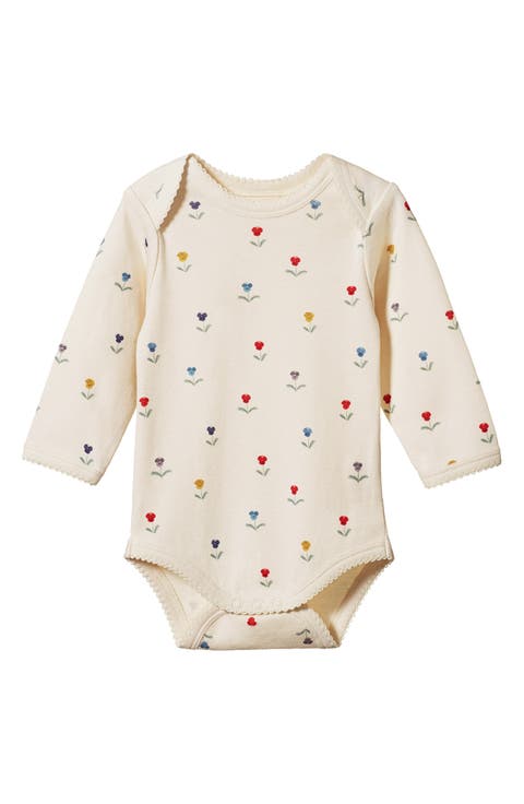 Print Long Sleeve Organic Cotton Bodysuit
