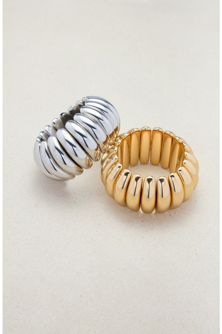 Baroque Stretch Bracelet, Alternate, color, SILVER
