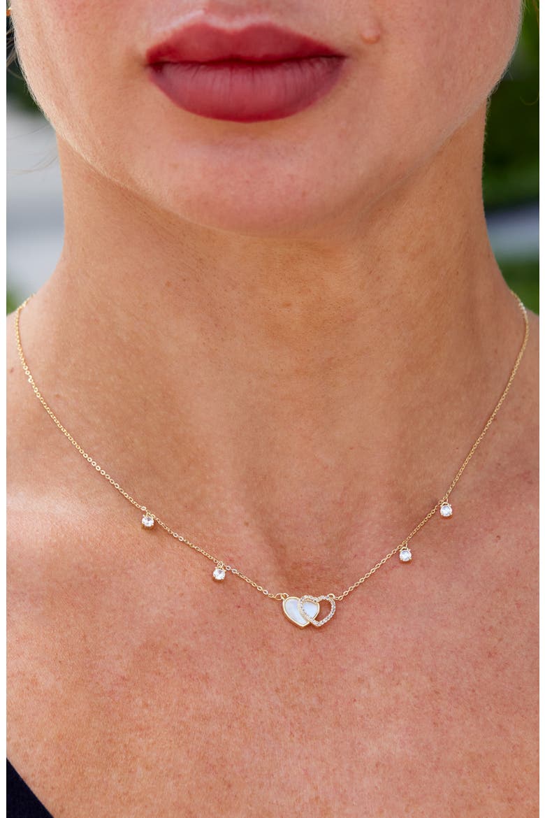 Sweet Mother-of-Pearl & Cubic Zirconia Necklace, Alternate, color, YELLOW/ MOTHER OF PEARL