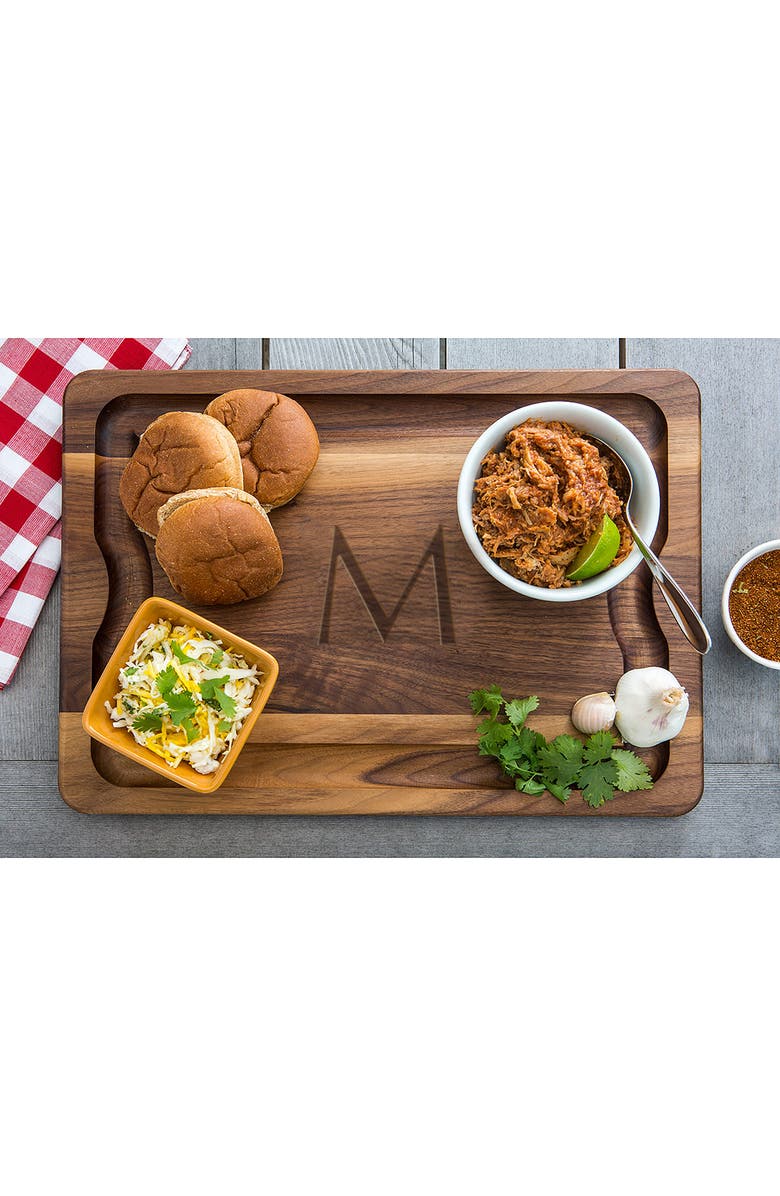 JK Adams Monogrammed Walnut BBQ Serving Board, Alternate, color, 