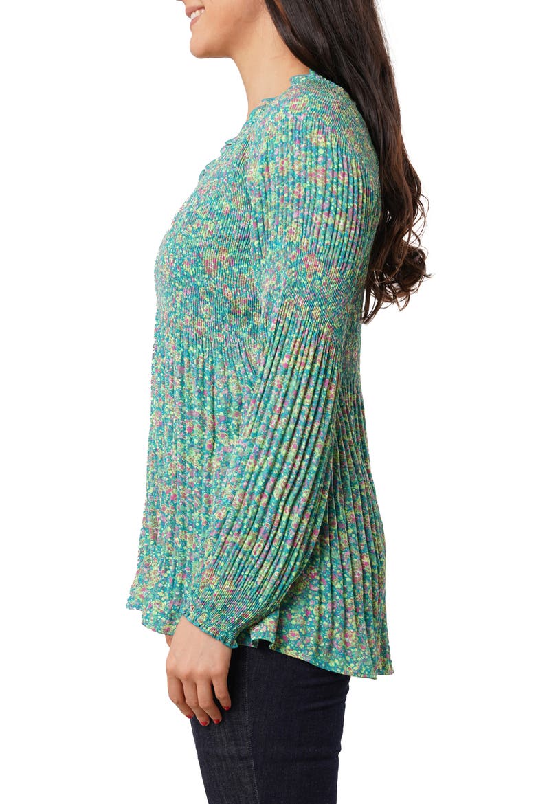 Pleated Ruffle Top, Alternate, color, JUNIPER