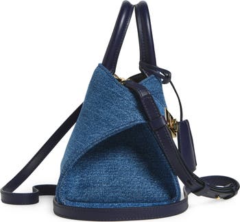 ★関税込み★ FERRAGAMO DENIM LEATHER MINI TOP HANDLE BAG FERRAGAMO Mini Hug Denim Top Handle Bag | Nordstrom