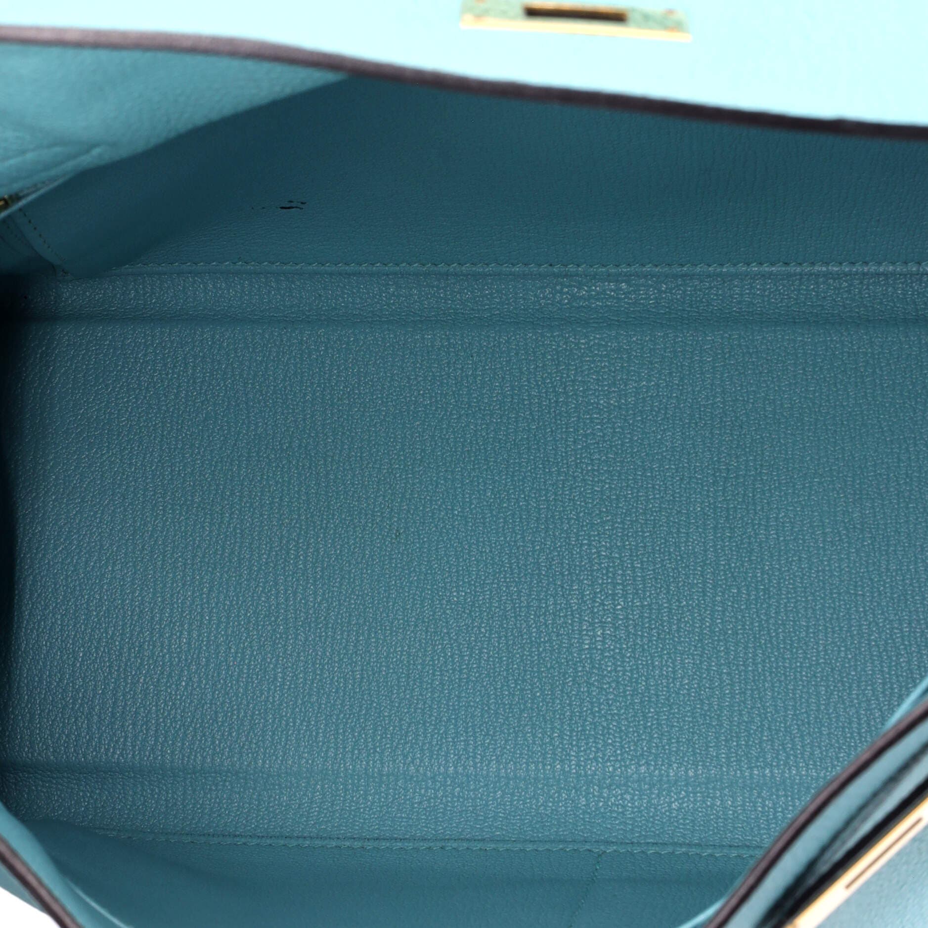 Pre-Owned Hermes Kelly Handbag Blue Togo with Gold Hardware 32, Alternate, color, Bleu Atoll