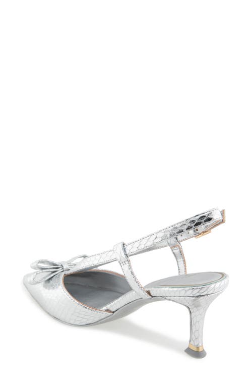 Kenneth Cole Umayra Slingback Pointed Toe Pump In Silver Snake
