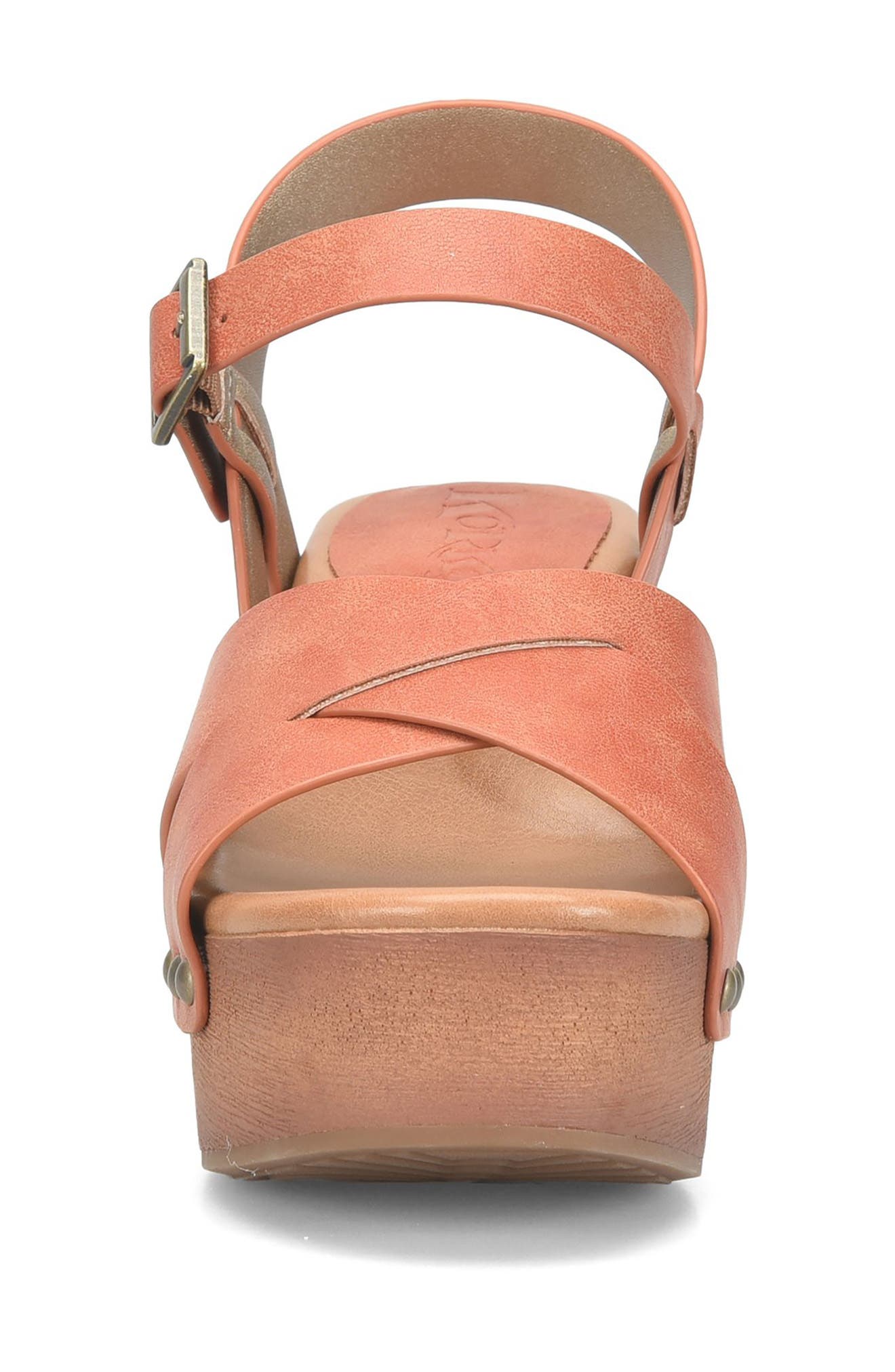 Leda Ankle Strap Platform Sandal, Alternate, color, RUST