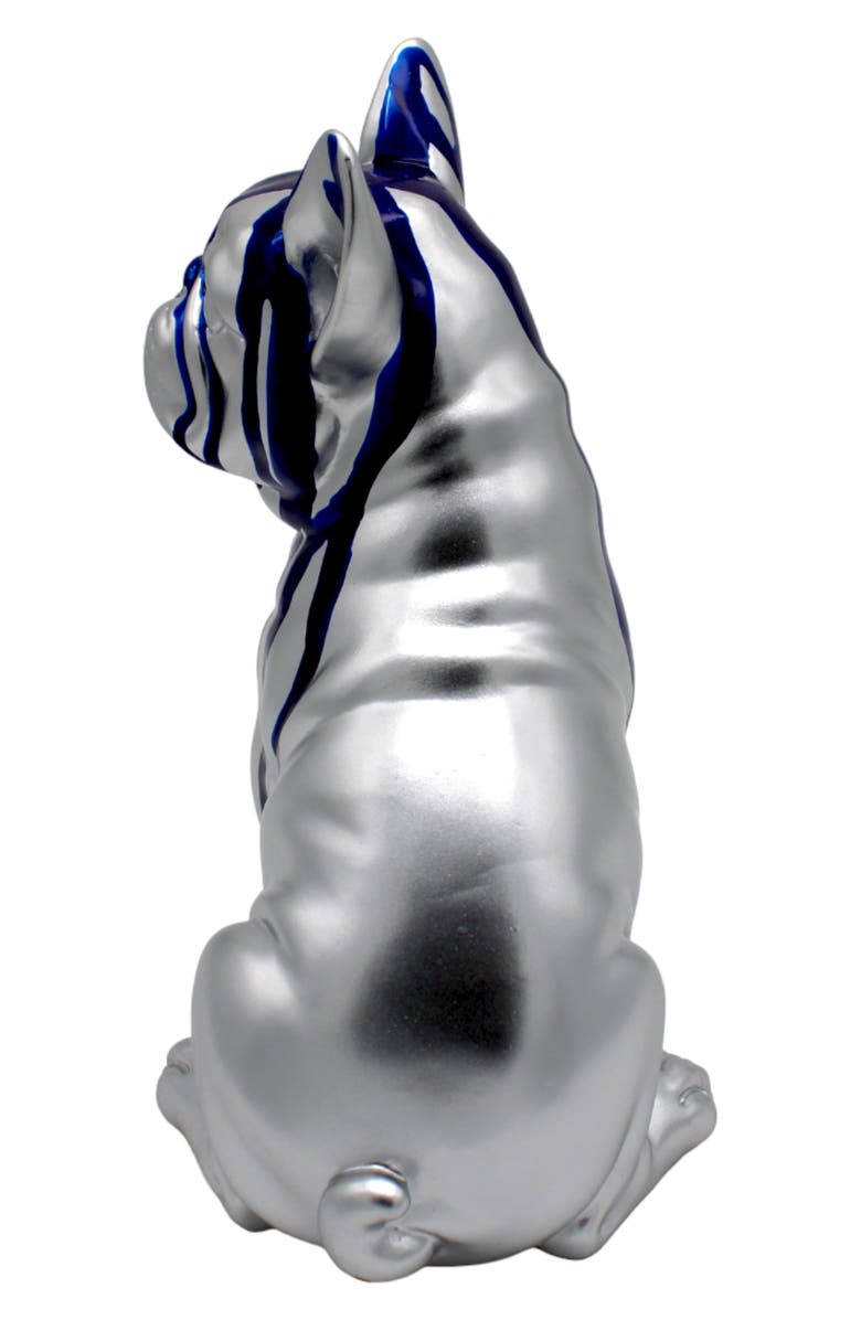 INTERIOR ILLUSIONS Sitting Blue Dripping French Bulldog Art Sculpture, Alternate, color, Multi-Color