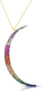 SPHERA MILANO Crystal Crescent Moon Pendant Necklace