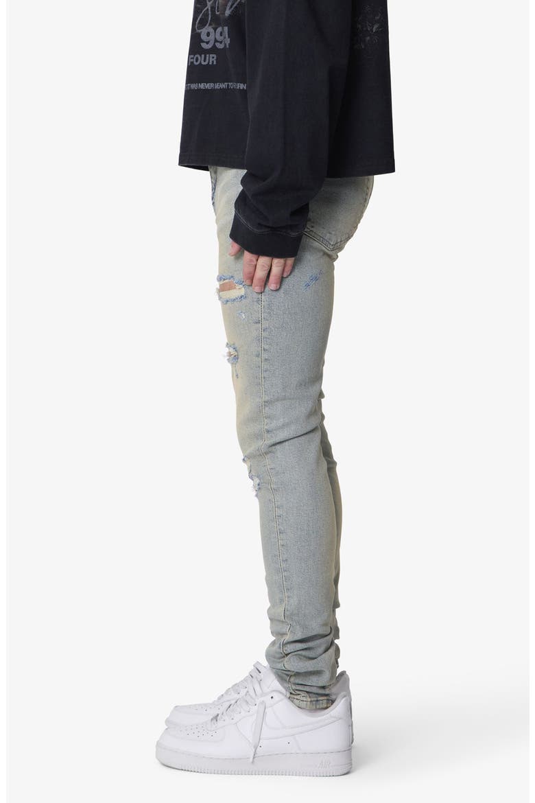 Shredded Skinny Denim Jeans, Alternate, color, BLUE