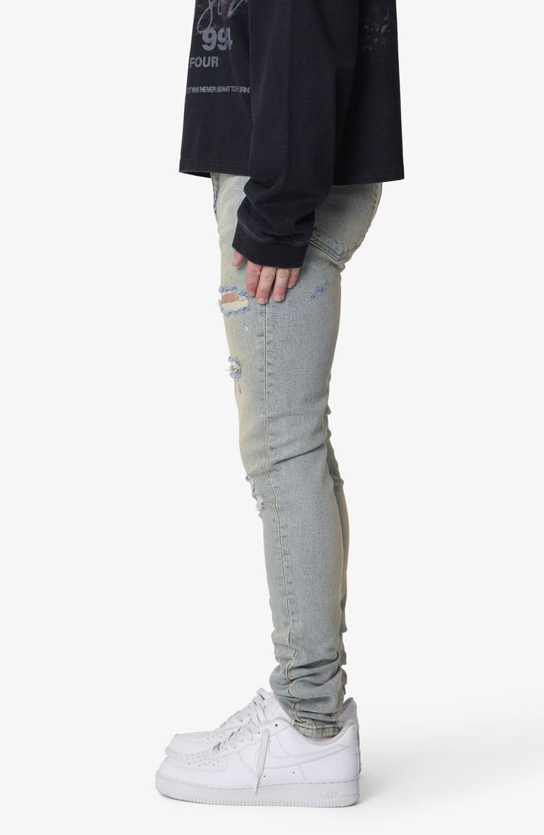 mnml Shredded Skinny Denim Jeans, Alternate, color,