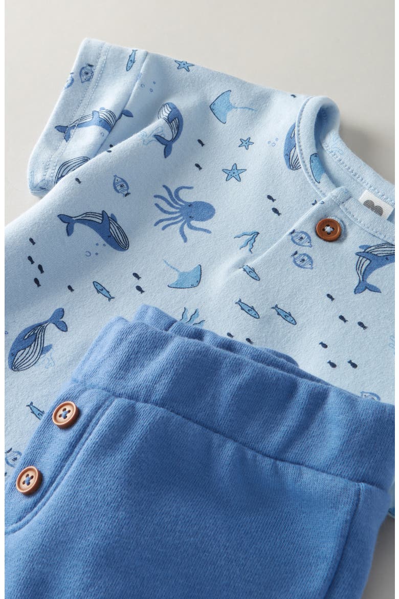 Print T-Shirt & Pants Set, Alternate, color, BLUE SKYWAY SEA