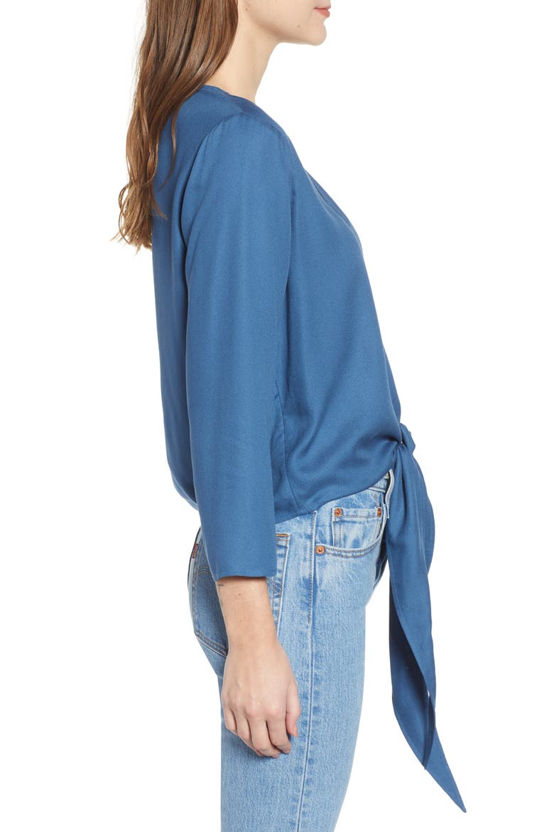 Tie Front Top, Alternate, color, BLUE DARK