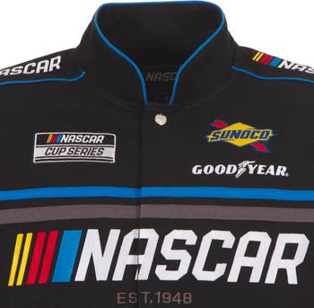 JH DESIGN Men's JH Design Black NASCAR Full-Snap Twill